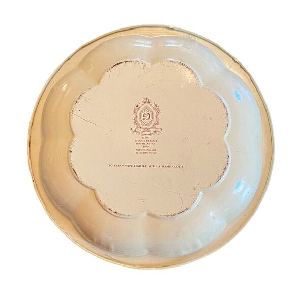 1971 Daher Decorated Ware Scalloped 10” Tin Bowl England Birds Berries 11101 - Picture 7 of 12